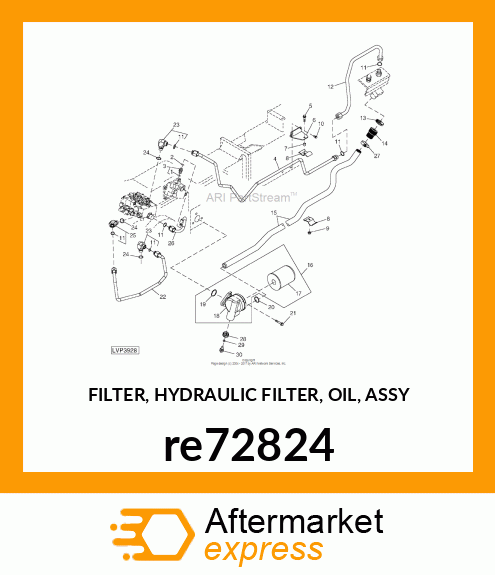 FILTER, HYDRAULIC FILTER, OIL, ASSY re72824