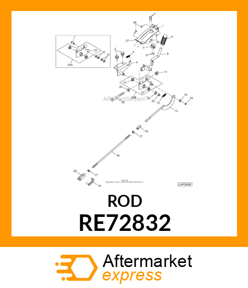 ROD, PTO WELDED PULL, ASSY RE72832