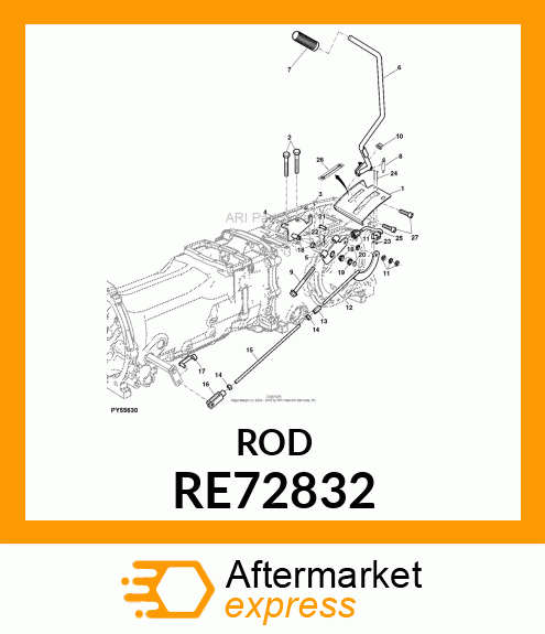 ROD, PTO WELDED PULL, ASSY RE72832