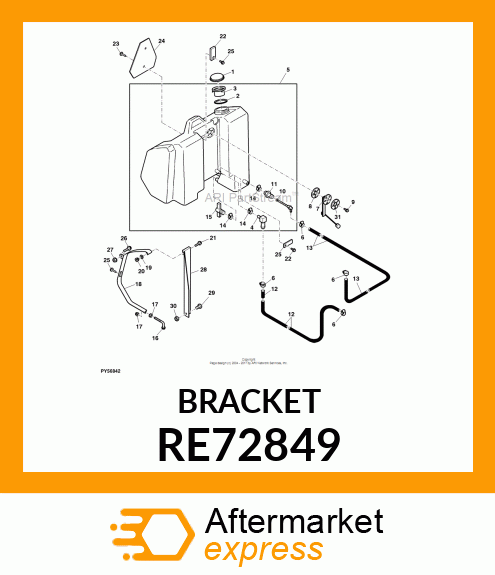 BRACKET, BRACKET, FUEL TANK, RH, AS RE72849