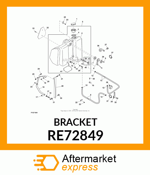 BRACKET, BRACKET, FUEL TANK, RH, AS RE72849