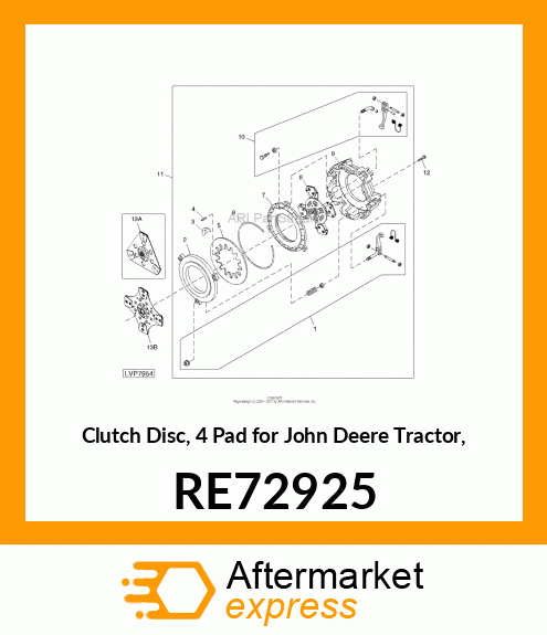 CLUTCH DISK, PLATE, TRACTION RE72925