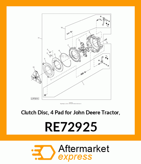 CLUTCH DISK, PLATE, TRACTION RE72925