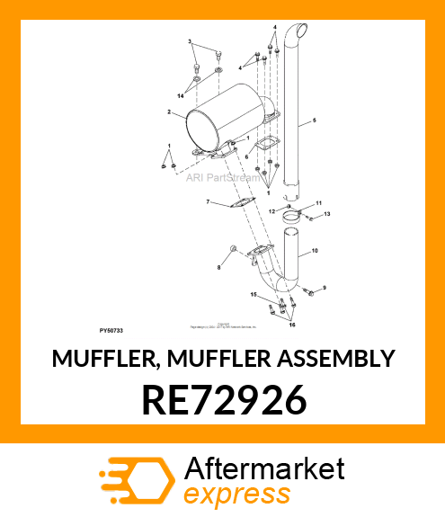 MUFFLER, MUFFLER ASSEMBLY RE72926