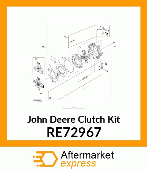 CLUTCH KIT, TRACTION CLUTCH RE72967