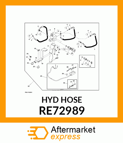 HYDRAULIC HOSE, ASSEMBLY, RETURN RE72989