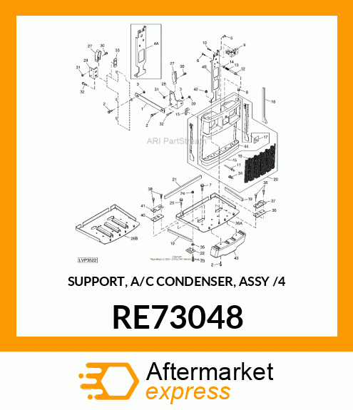 SUPPORT, A/C CONDENSER, ASSY /4 RE73048