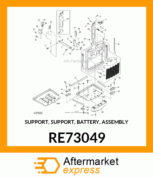 SUPPORT, SUPPORT, BATTERY, ASSEMBLY RE73049