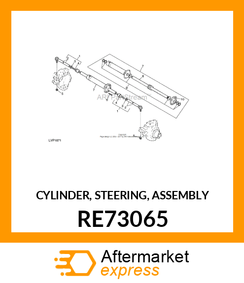 CYLINDER, STEERING, ASSEMBLY RE73065