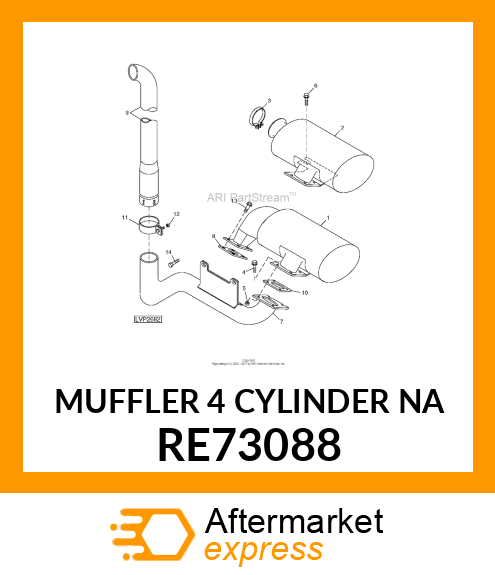 MUFFLER 4 CYLINDER NA RE73088