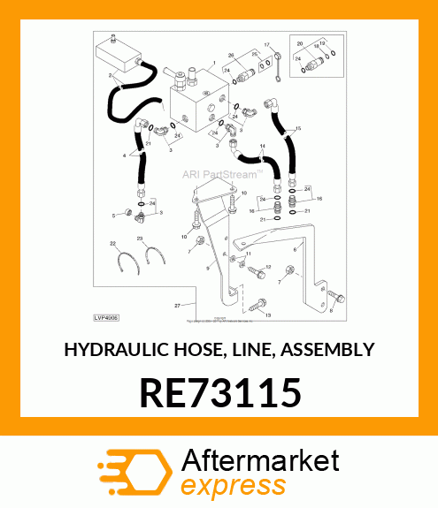 HYDRAULIC HOSE, LINE, ASSEMBLY RE73115