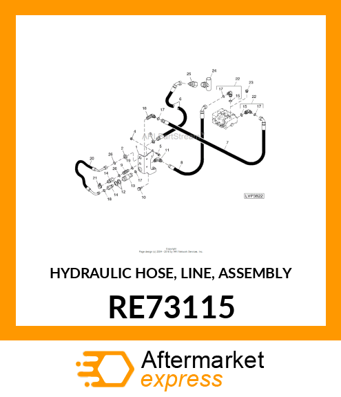 HYDRAULIC HOSE, LINE, ASSEMBLY RE73115