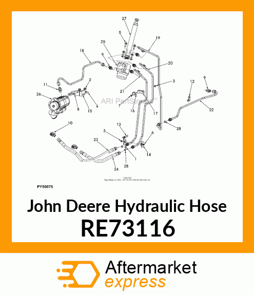 HYDRAULIC HOSE, STEERING RE73116