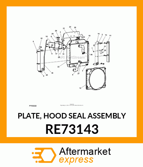 PLATE, HOOD SEAL ASSEMBLY RE73143