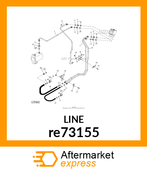 HYDRAULIC HOSE, HOSE, STEERING re73155