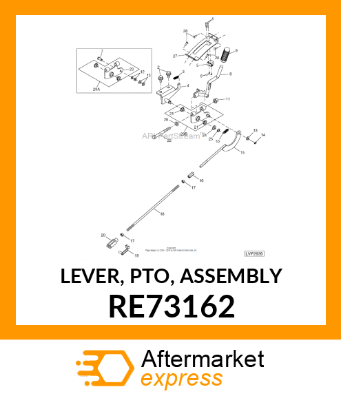 LEVER, PTO, ASSEMBLY RE73162