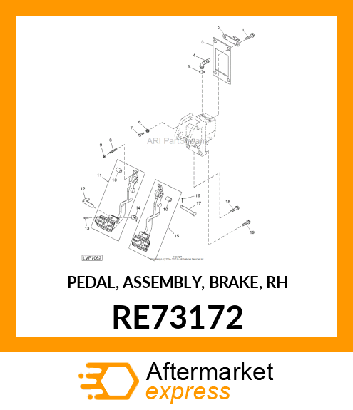 PEDAL, ASSEMBLY, BRAKE, RH RE73172