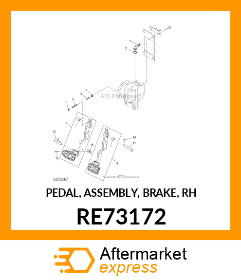 PEDAL, ASSEMBLY, BRAKE, RH RE73172