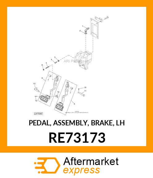 PEDAL, ASSEMBLY, BRAKE, LH RE73173