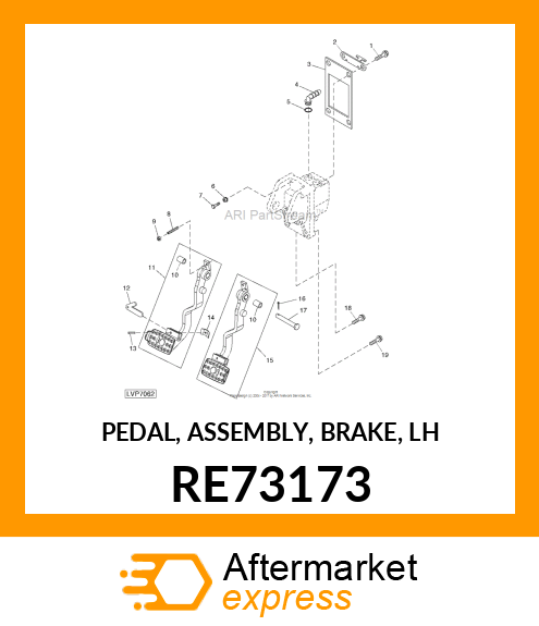 PEDAL, ASSEMBLY, BRAKE, LH RE73173