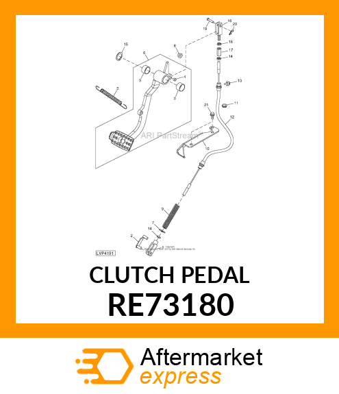 PEDAL, CLUTCH W/BUSHINGS RE73180