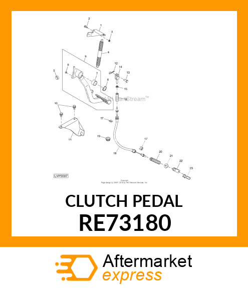 PEDAL, CLUTCH W/BUSHINGS RE73180