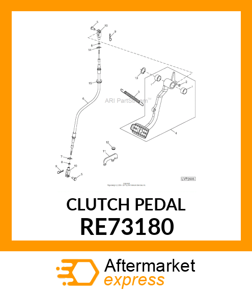 PEDAL, CLUTCH W/BUSHINGS RE73180