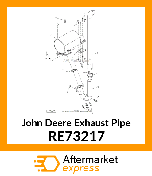 EXHAUST PIPE, EXHAUST PIPE, ELBOW RE73217