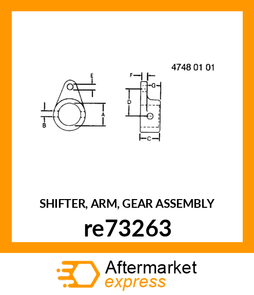 SHIFTER, ARM, GEAR ASSEMBLY re73263