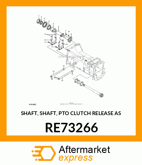 SHAFT, SHAFT, PTO CLUTCH RELEASE AS RE73266