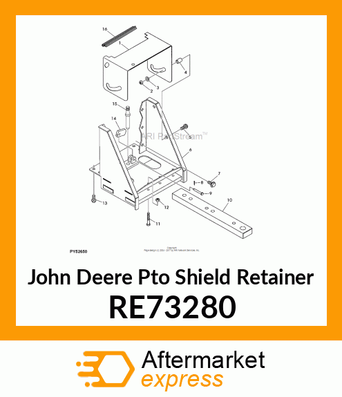 PTO SHIELD RETAINER, KIT RE73280