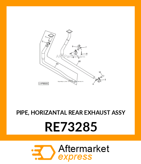 PIPE, HORIZANTAL REAR EXHAUST ASSY RE73285