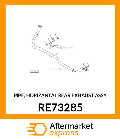 PIPE, HORIZANTAL REAR EXHAUST ASSY RE73285