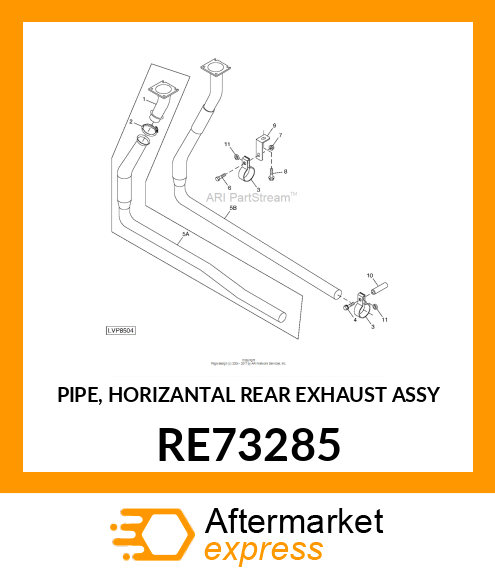 PIPE, HORIZANTAL REAR EXHAUST ASSY RE73285