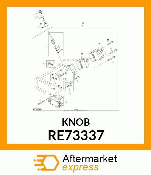 KNOB, CONTROL, ASSY W/SET SCREW RE73337