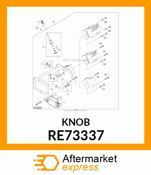 KNOB, CONTROL, ASSY W/SET SCREW RE73337