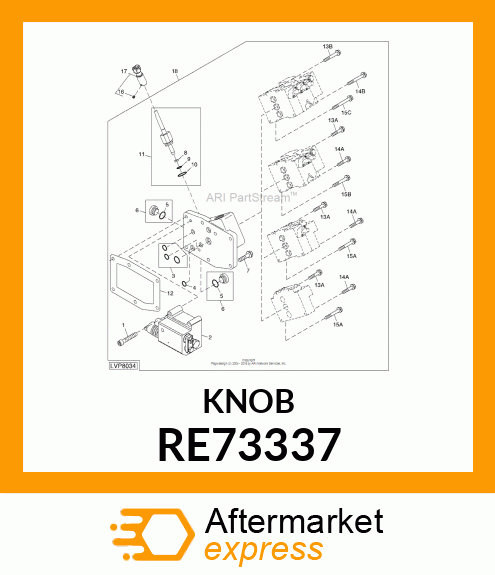 KNOB, CONTROL, ASSY W/SET SCREW RE73337