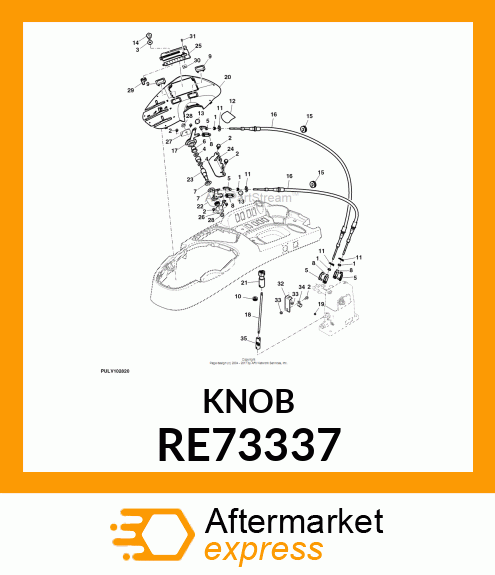 KNOB, CONTROL, ASSY W/SET SCREW RE73337