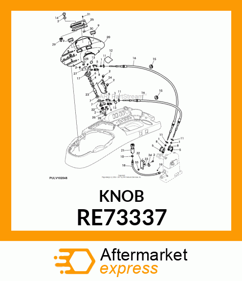 KNOB, CONTROL, ASSY W/SET SCREW RE73337