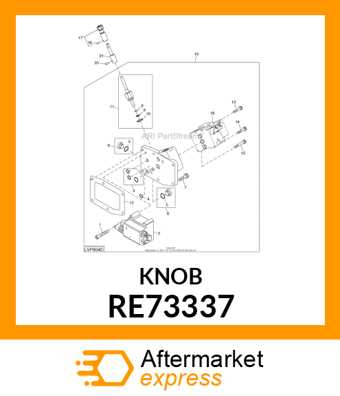 KNOB, CONTROL, ASSY W/SET SCREW RE73337