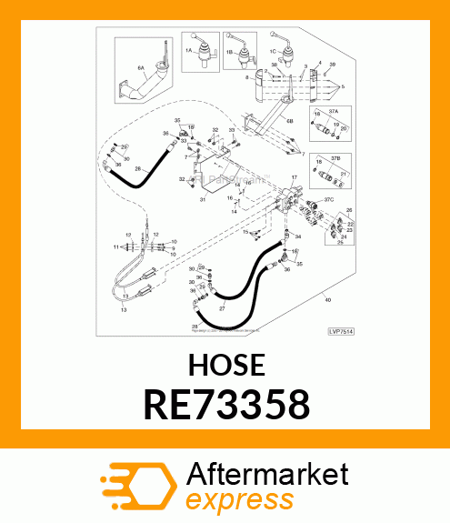 HOSE, HYDRAULIC, ASSEMBLY RE73358