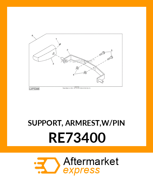 SUPPORT, ARMREST,W/PIN RE73400