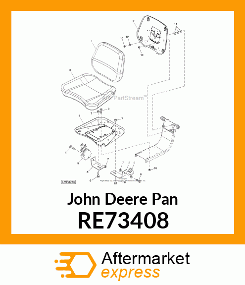 PAN, SEAT, WITH NUTS RE73408