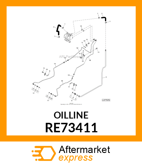 OIL LINE, ASSEMBLY LH BRAKE, UPPER RE73411