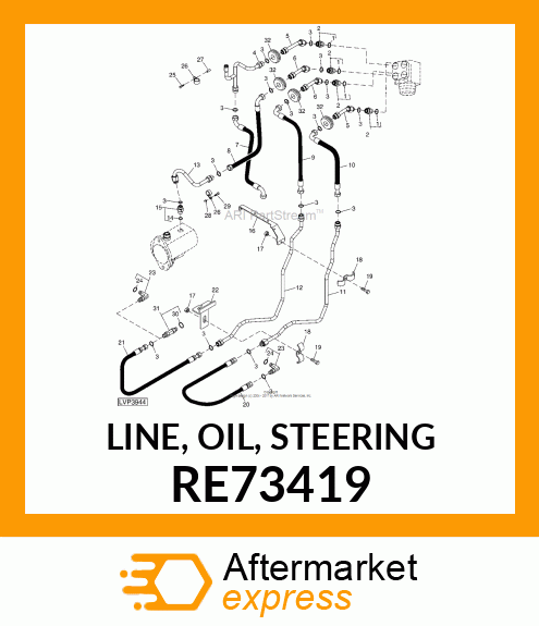 LINE, OIL, STEERING RE73419