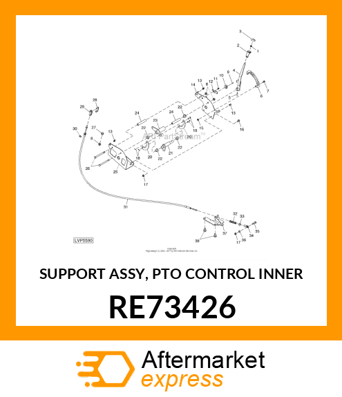 SUPPORT ASSY, PTO CONTROL INNER RE73426