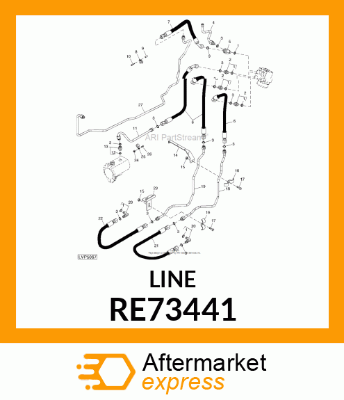 LINE, OIL, STEERING RE73441