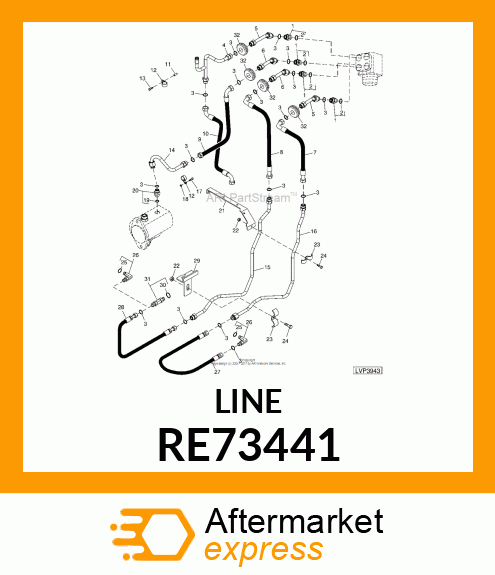 LINE, OIL, STEERING RE73441