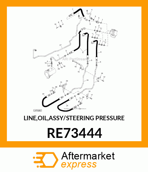 LINE,OIL,ASSY/STEERING PRESSURE RE73444