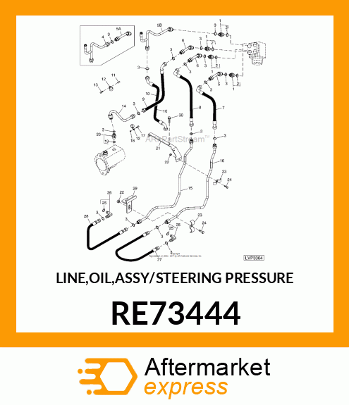 LINE,OIL,ASSY/STEERING PRESSURE RE73444